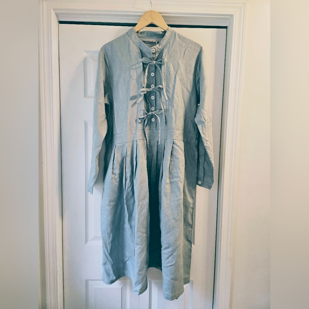 Linen Life 100% Linen Midi Dress